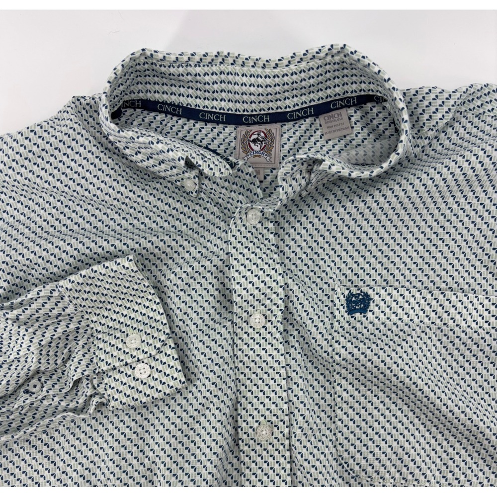 Cinch Long Sleeve Button Down Western Shirt Men's Medium Geometric Pattern